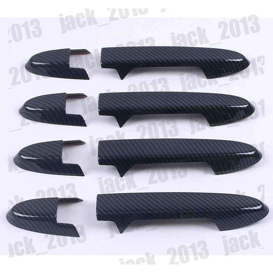 Glossy Carbon Fiber Side Door Handle Cover Trim for Honda Jazz Fit 2014-2020