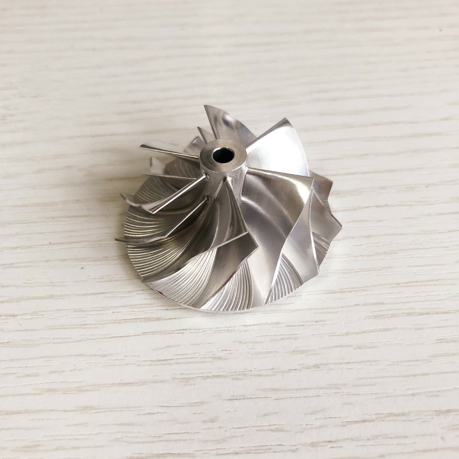 TD03 10T Reverse 35.57/46.00 mm 6+6 Blade Performance Billet Compressor Wheel