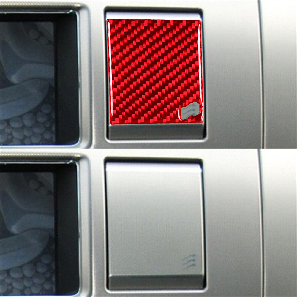 2¡ÁRed Carbon Fiber Central Control Vent Panel Decor Trim for Jaguar XF 2009-2011