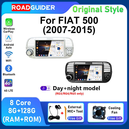 Android CarPlay Car Radio for Fiat 500 2007-2015 Multimedia Player GPS Screen
