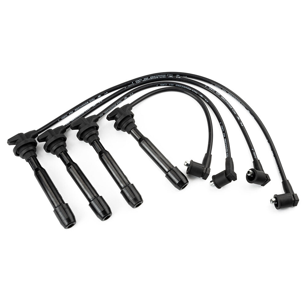 4-Piece Spark Plug and Ignition Wire Kit for Hyundai for Elantra Tiburon and for Kia Spectra Soul L4