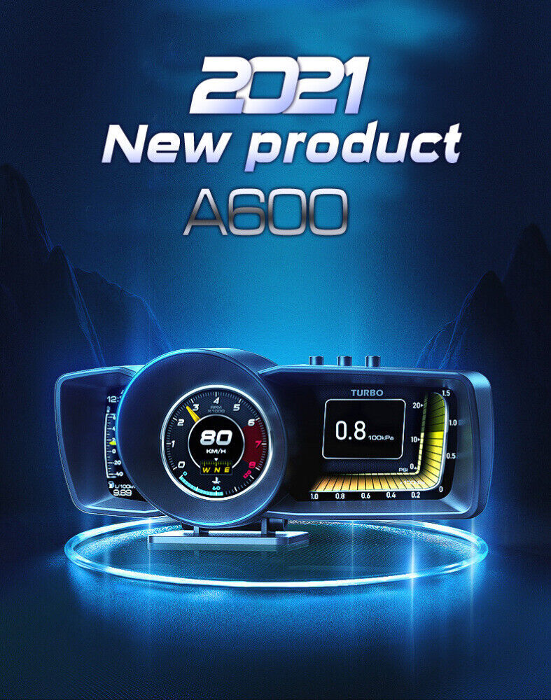 LCD Screen OBD2 GPS for Smart Car Speedometer HUD Gauge Head Up Display RPM 3.5 3