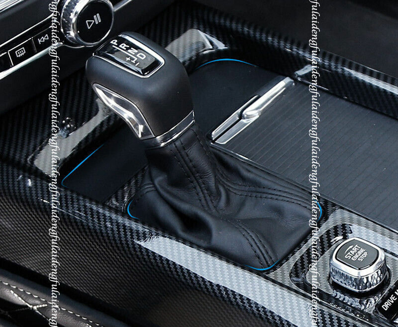 for Volvo S60 2019-23 Carbon fiber ABS central console Gear shift Cover trim 2x