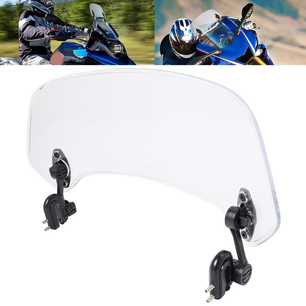 Motorcycle Windshield Adjustable Wind Screen Deflector Extension Spoiler