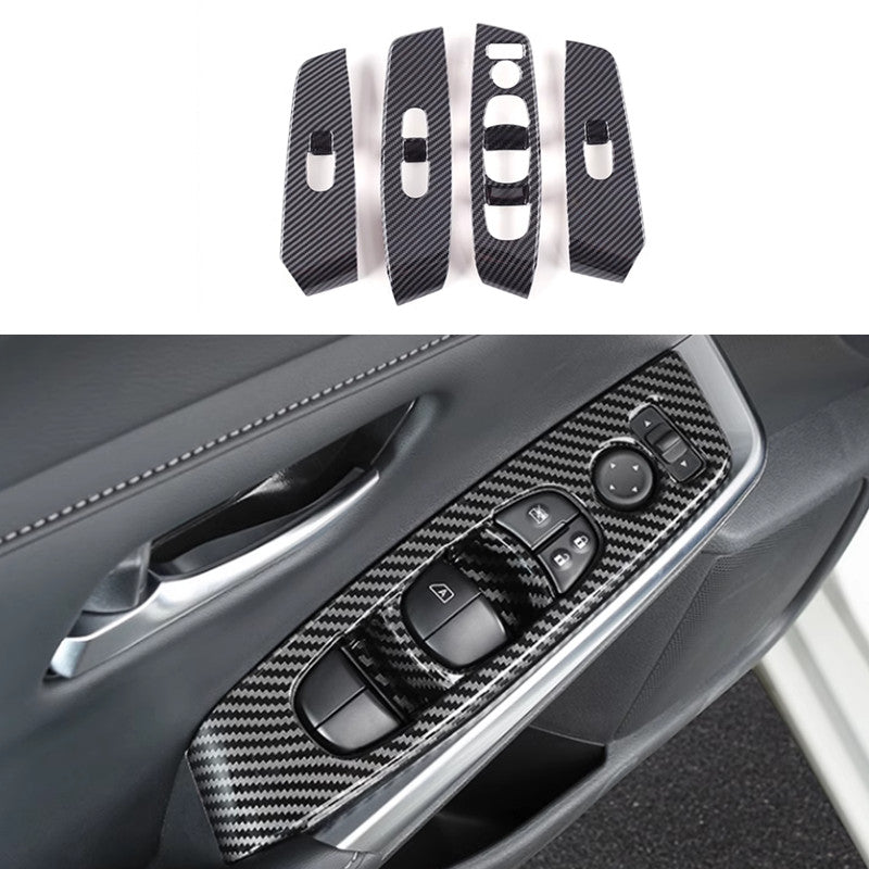 Carbon fiber window switch panel cover trim suitable for Nissan Sentra 2020 - 2024