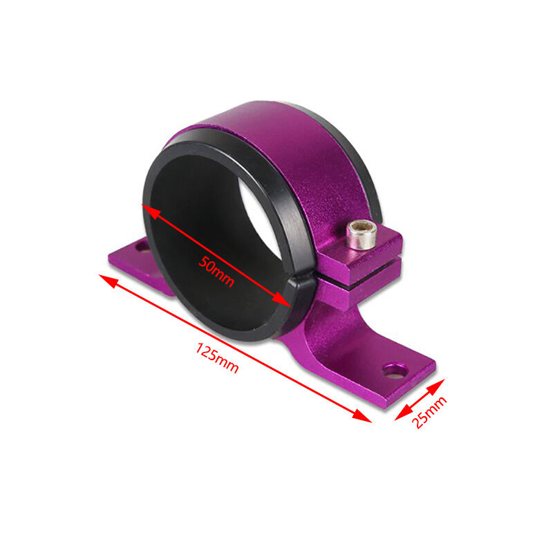 1Pc 50mm Filter Mounting Bracket Inline Fuel Pump Mount Clamp Aluminum Purple