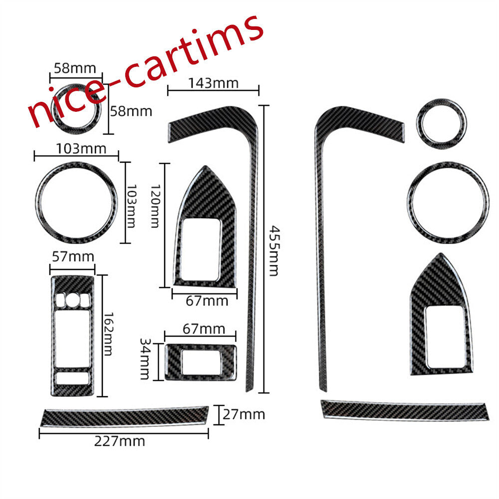 12¡ÁCarbon Fiber Front Door Set Decor Trim Kit For LR for Range Rover Sport 2014-2017