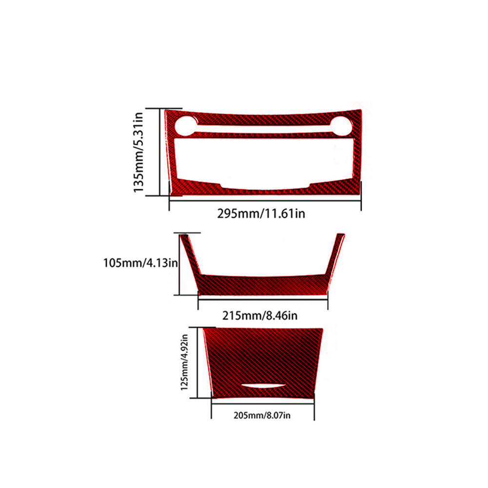 Red Carbon Fiber Digital Dimate Control Cover Trim for Toyota for Camry 2007-2011
