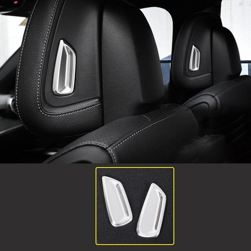 for Benz C-Class 22-23 Silver Titanium for Seat Headrest Button Switch Cover Trim