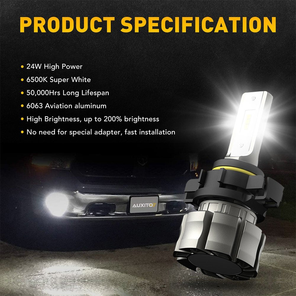 5202 H16 LED Longmei Red 6000K White 80W White 2007-2015 Black Red Red White 1500
