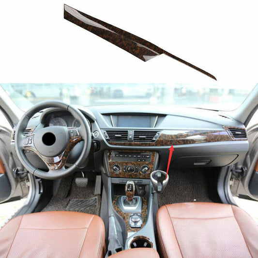 for BMW X1 E84 2013-2015 Agate Wood Grain Middle Console Dashboard Panel Trim 1P