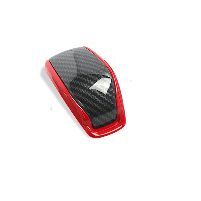 Red carbon fiber shift knob cover trim for 2020-2024 for Toyota Highlander ABS