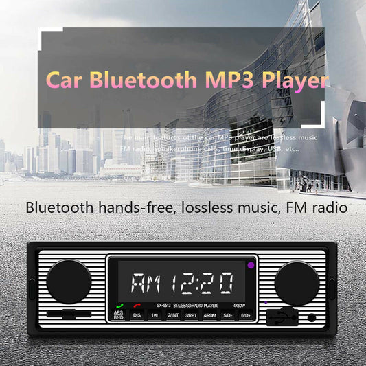 DC12V Car Radio Audio FM Bluetooth MP3 Audio Player Bluetooth Handfree USB Aux
