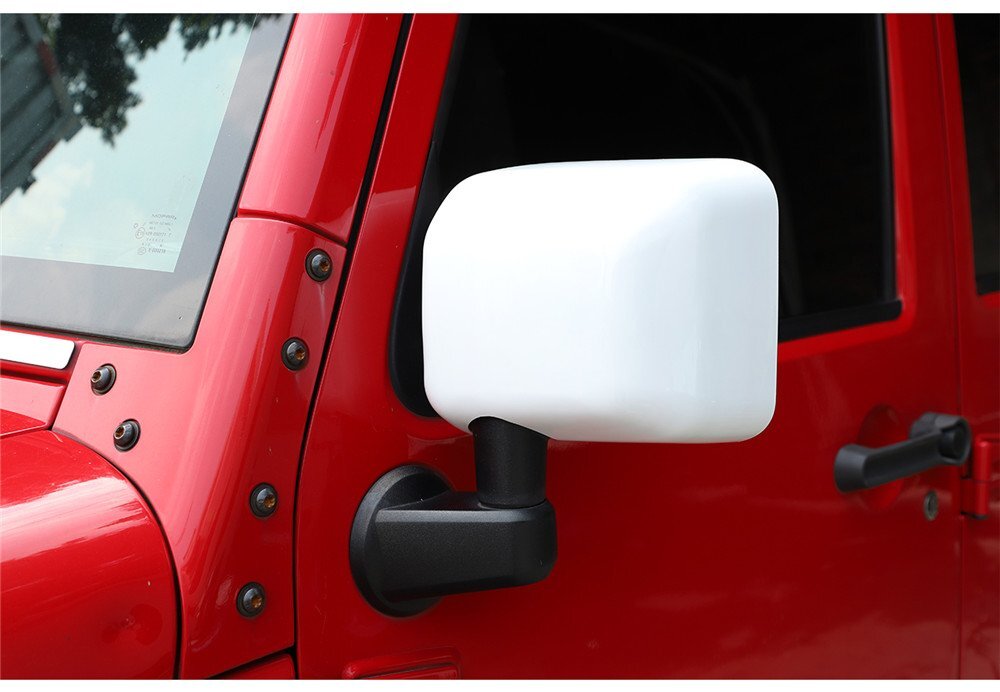 6¡ÁWhite ABS Side Rearview Mirror  Base Cover Fit for Jeep for Wrangler JK 2007-2017