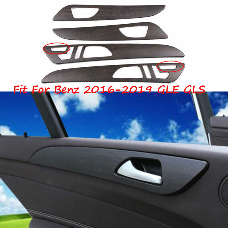 Wood Grain Interior Door Panel Cover Trim 4pcs Car Fit for Benz 16-19 GLE GLS