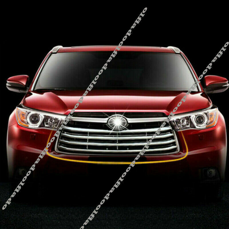 Front Mesh Grille Upper Molding Cover Chrome Fit for Toyota Highlander 2014-2016