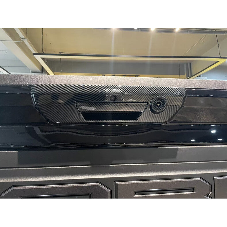 for Ford F150 2021-2023 Carbon Fiber Rear Door Tail Tailgate Handle Cover Trim