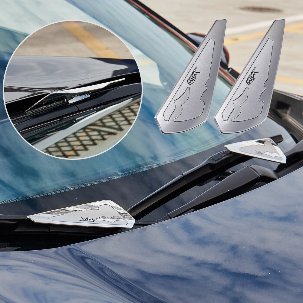 2x Silver Car Windshield Wiper Wing Blade Spoiler Presser Wing Pressure Tablets