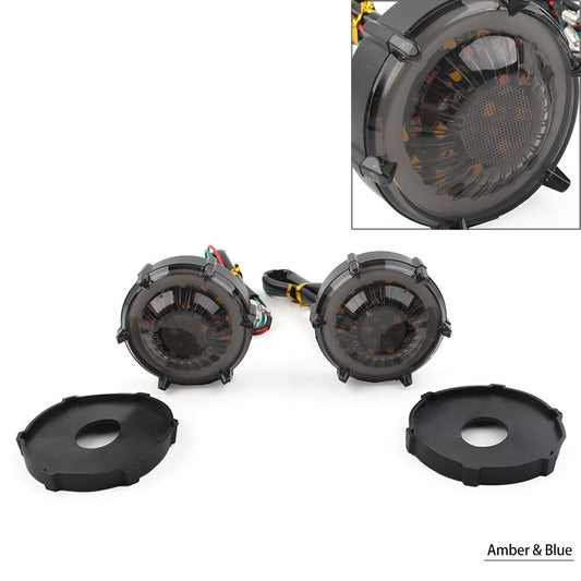 Universal Pair DRL LED Flashers Turn Signal Warning Lights Rotating Flowing