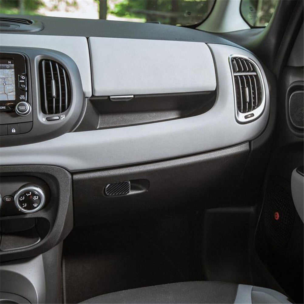 Carbon Fiber Interior Decor Glove Box Handle Cover Trim for Fiat 500L 2014-2017