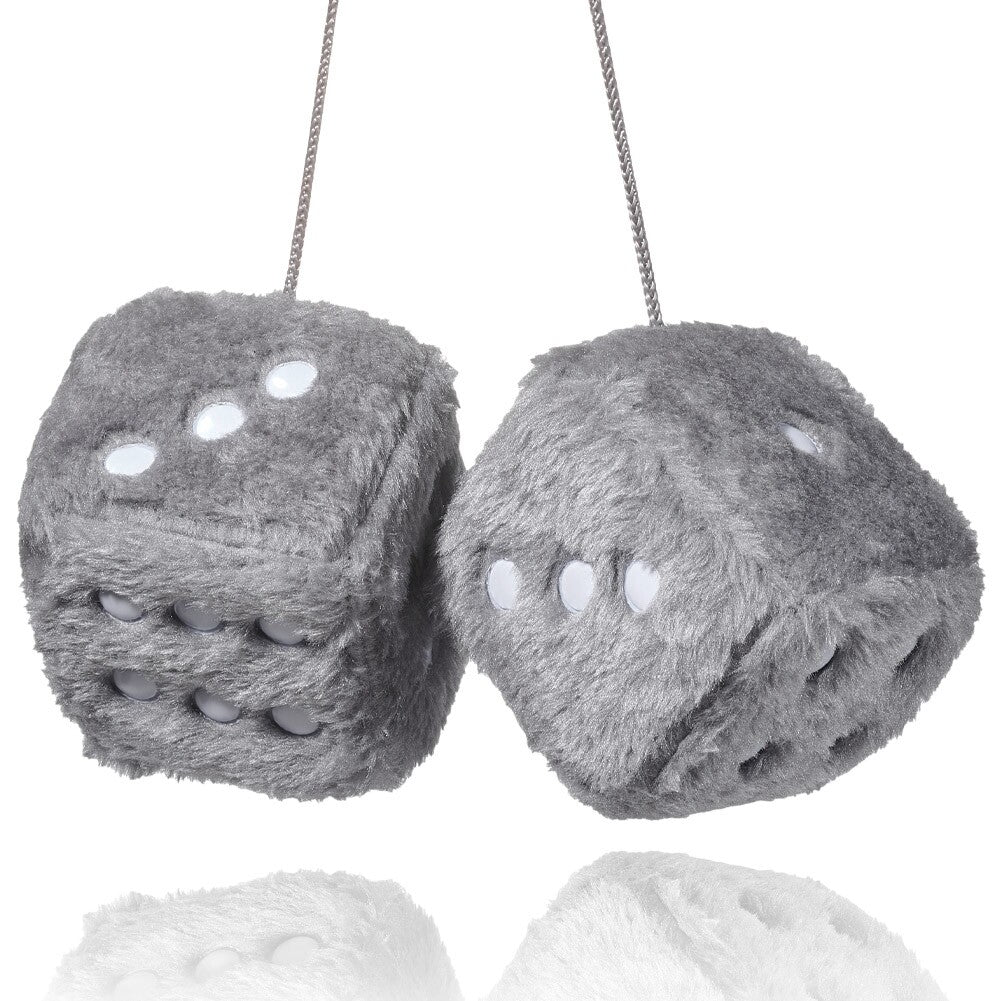 7.5CM Fuzzy Plush Dice Retro Square Plush Hanging Mirror Fuzzy Dices Car Decor