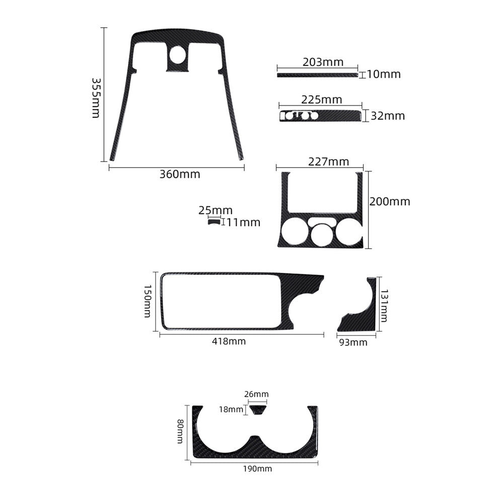 Carbon Fiber Center Console 4DR 4WD Cover Kit For Colorado 2004-12/ for Canyon 05-12