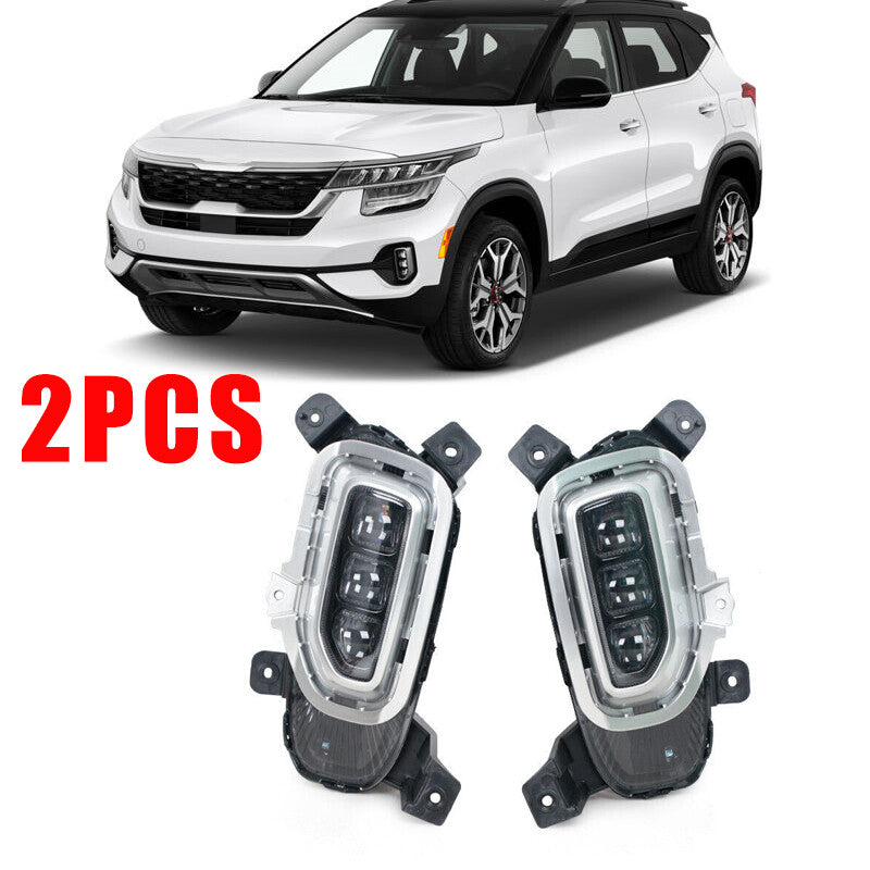 2Pcs Front Bumper LED Daytime Running Lights 1Pair for KIA Seltos 2021-2022