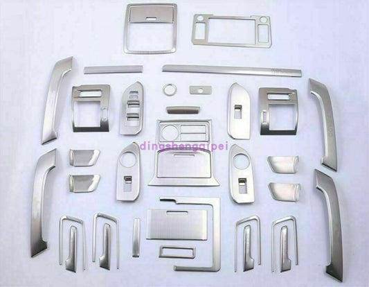 37P Stainless Car Interior Dash Trim Kit decor for Toyota Prado FJ150 2010-2017