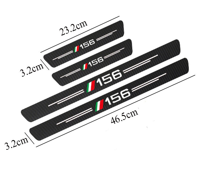 4-Piece Carbon Fiber Car Door Stickers for Alfa Romeo 156 Car Accessories