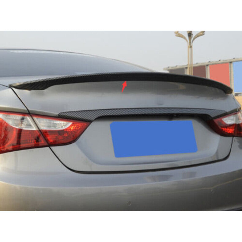 for Hyundai Sonata 2011-2014 Carbon Fiber Rear Trunk Spoiler Lip Roof Tail Wing