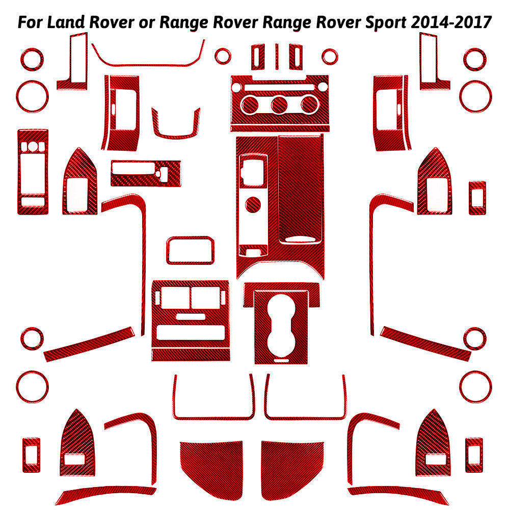 59Pcs Red Carbon Fiber Interior Full Cover Trim For Land for Range Rover Sport 14-17