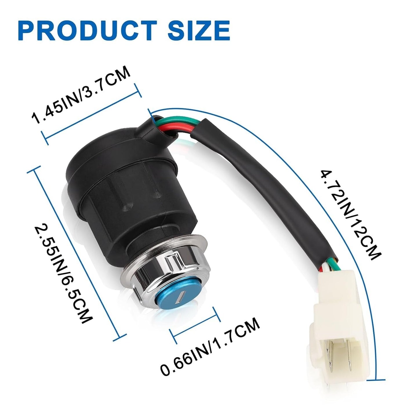 5 Wire Contact Key Switch Ignition Start Switch 5 Pin Starter Lock for Most