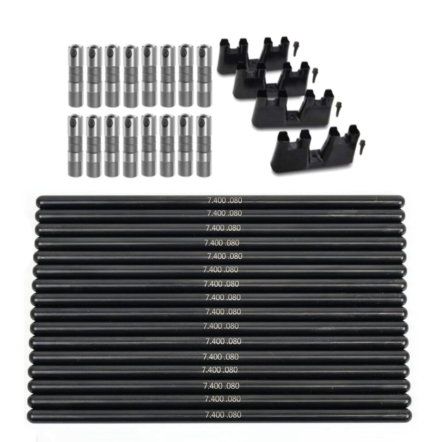 Lifters Kit Set W/ Trays 7.400 Pushrods For LS LQ LY LM 4.8 5.3 5.7 6.0L Engines