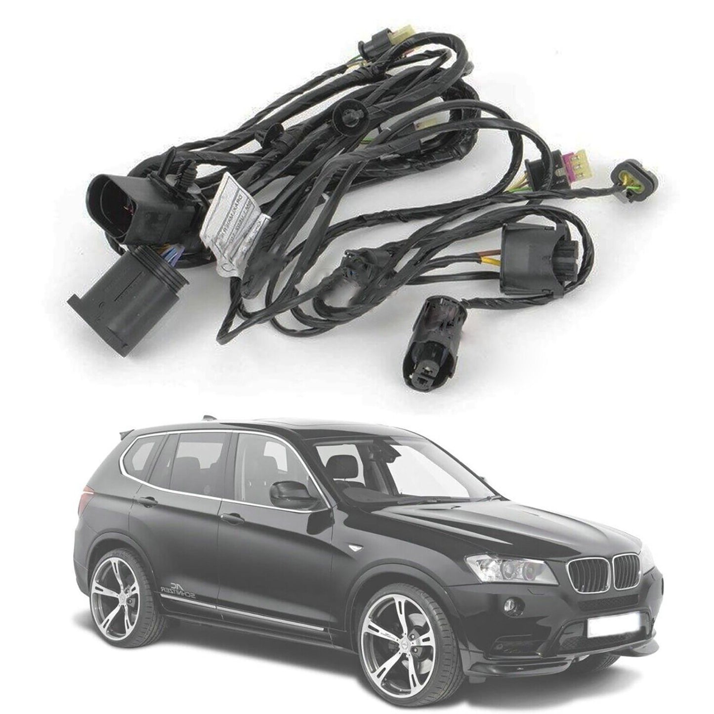 Front Bumper Parking Sensor Wiring Harness Set for BMW X3 F25 06/2009-08/2017