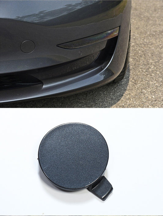 Front Bumper Tow Trailer Eye Cap Tow Hook Cover for Tesla for Model Y 2020-2022 Gray