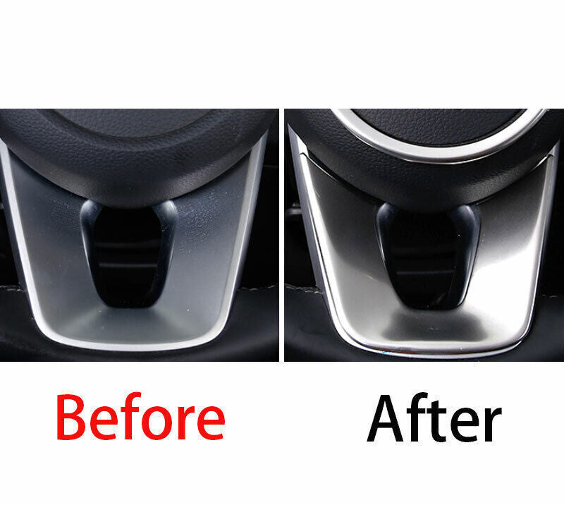 Car Inner Steering Wheel U Type Cover Trim for Kia Seltos 2020-2022 Silver Steel