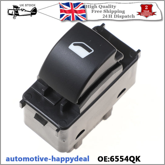 for PEUGEOT PARTNER ELECTRIC WINDOW SWITCH FRONT LEFT RIGHT 6554QK (2008-2021)