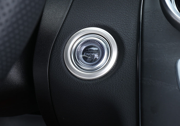 Sliver Steel Ignition Switch Start Button Ring Trim for Benz C-Class 2016-2021