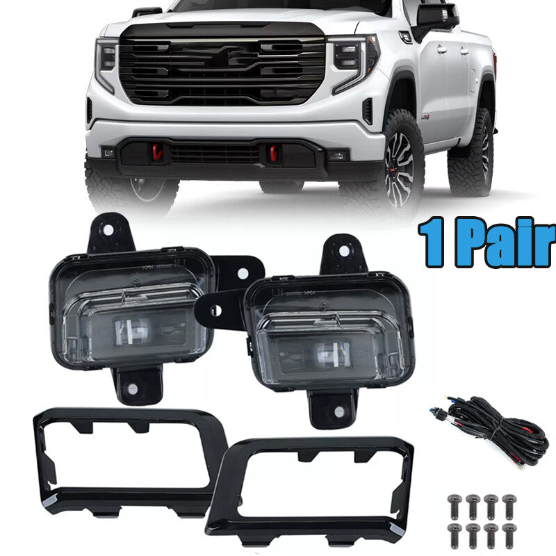 LED Front Fog Light Driving Lamp With Cover Wire for GMC for Sierra 1500 2022-2024