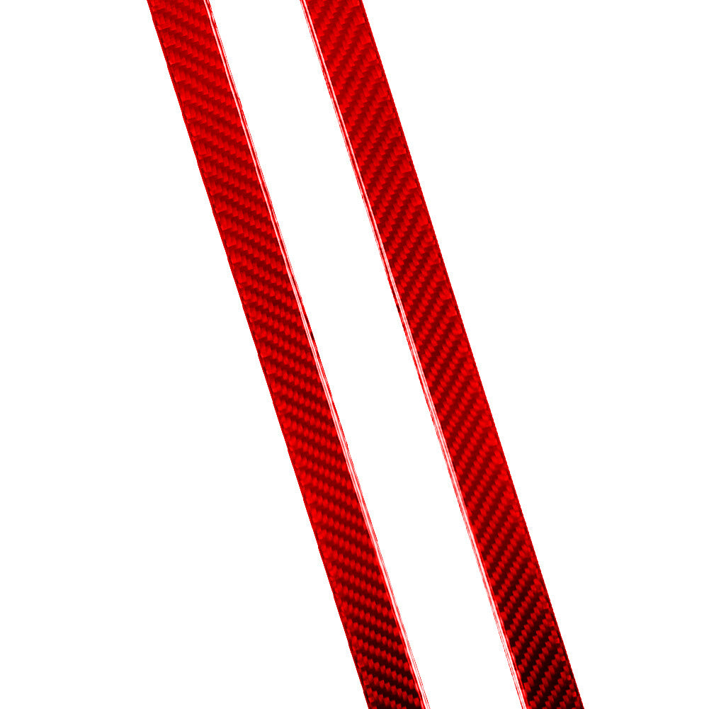 2X Red Carbon Fiber Front Door Panel Strip Cover Trim for Jeep for Wrangler 2007-10