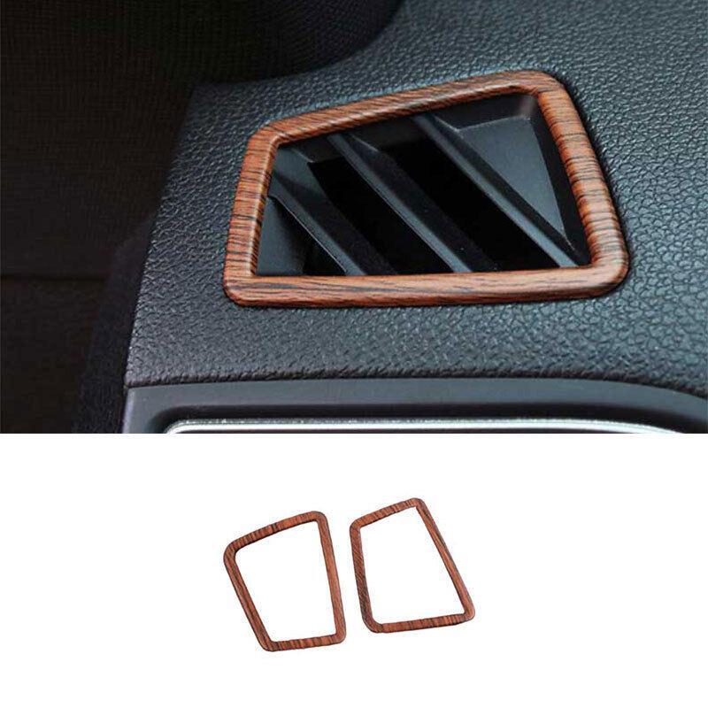 Console LR Air Outlet Vent Trim for Ford Explorer 2011-2019 Wood Grain Steel