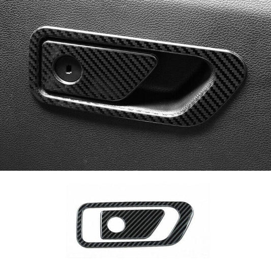 for Co -Pilot Storage Box Handle Cover Trim for Ford Explorer 2020-2022 Carbon Fiber
