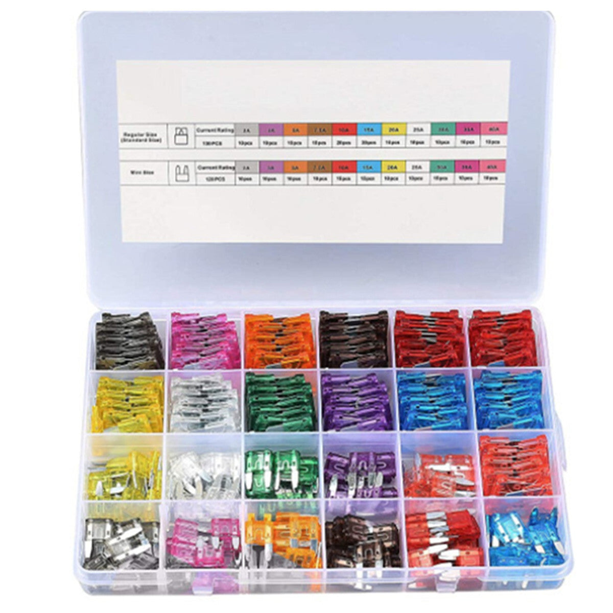 250x Blade Fuse Car Truck Automotive Fuse Assortment Kit Standard & for Mini Sizes