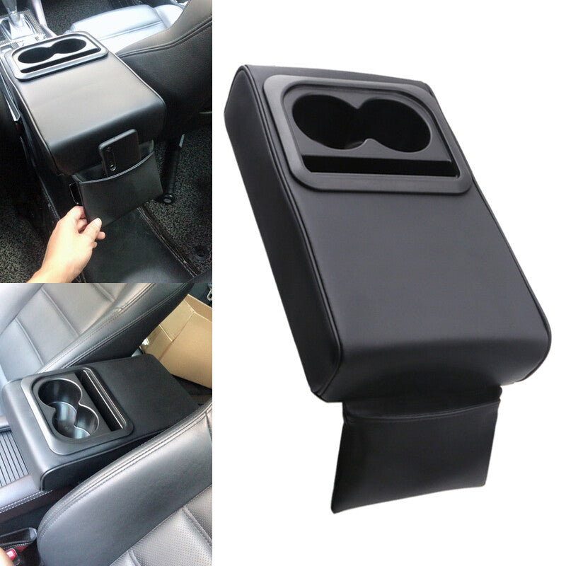 Car armrest console cover lift bracket rear for seat cup holder black
