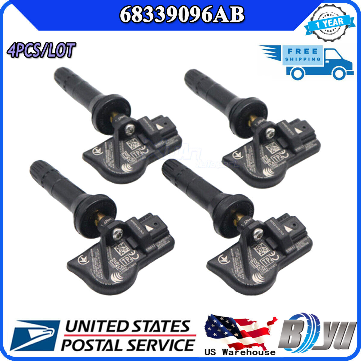 68339096AB new 4x TPMS Tire Pressure Sensors for 2021-2023 for Jeep for Wrangler