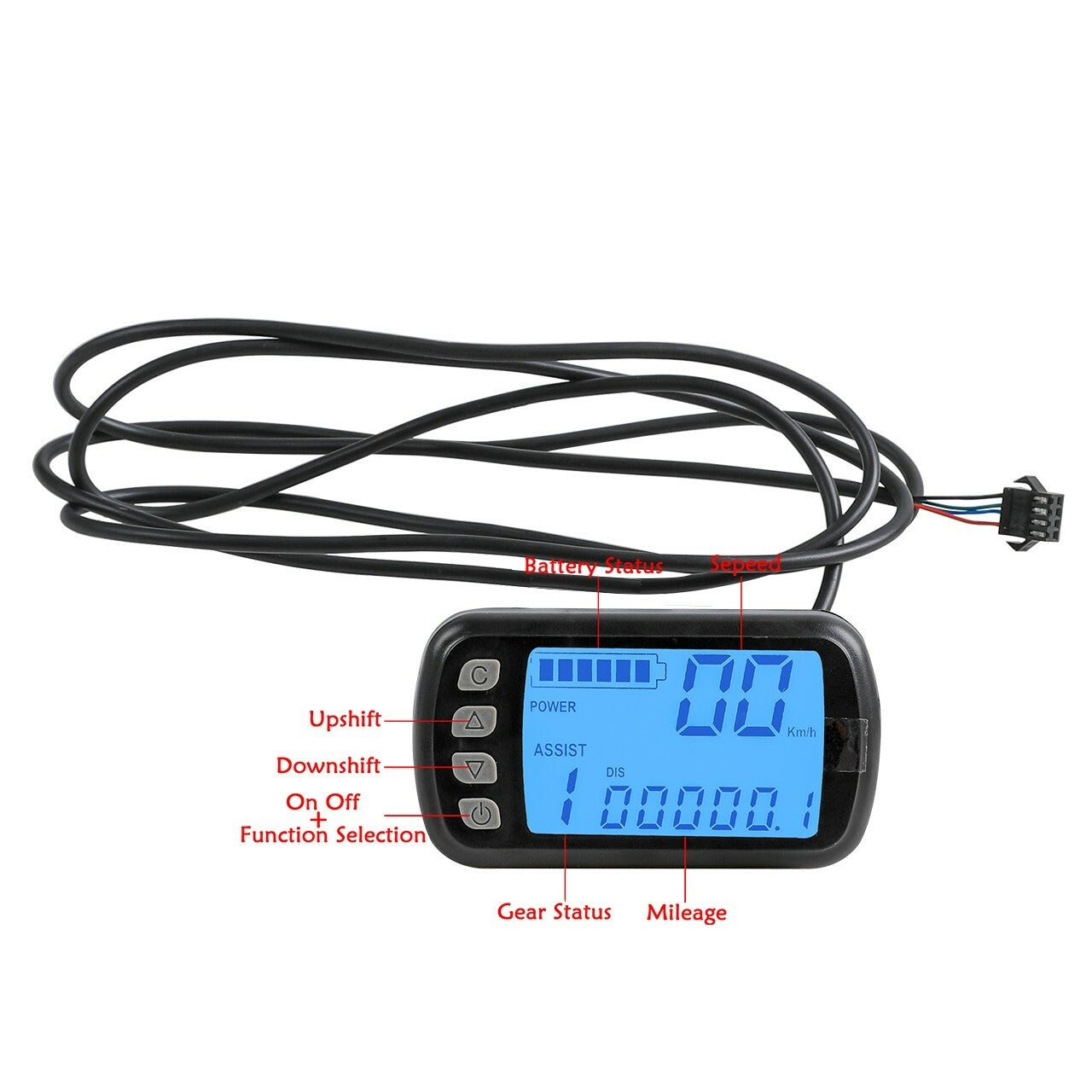 48V battery indicator light, power meter, speedometer suitable for electric go-karts, scooters, and four-wheeled vehicles.
