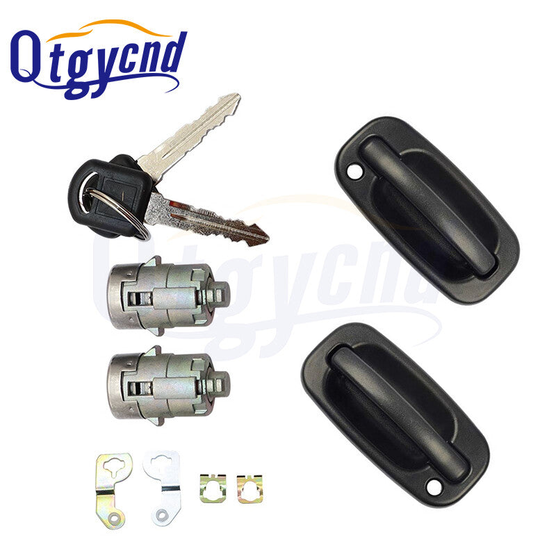 Textured exterior door handle+door lock cylinder kit for silverado 2001-2006