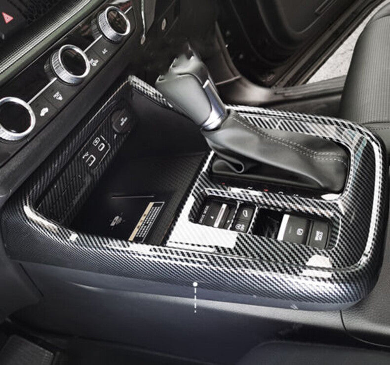 Carbon Fiber Console Gear Shift Box Panel Cover Trim 2x for Honda CR-V 2023-2024