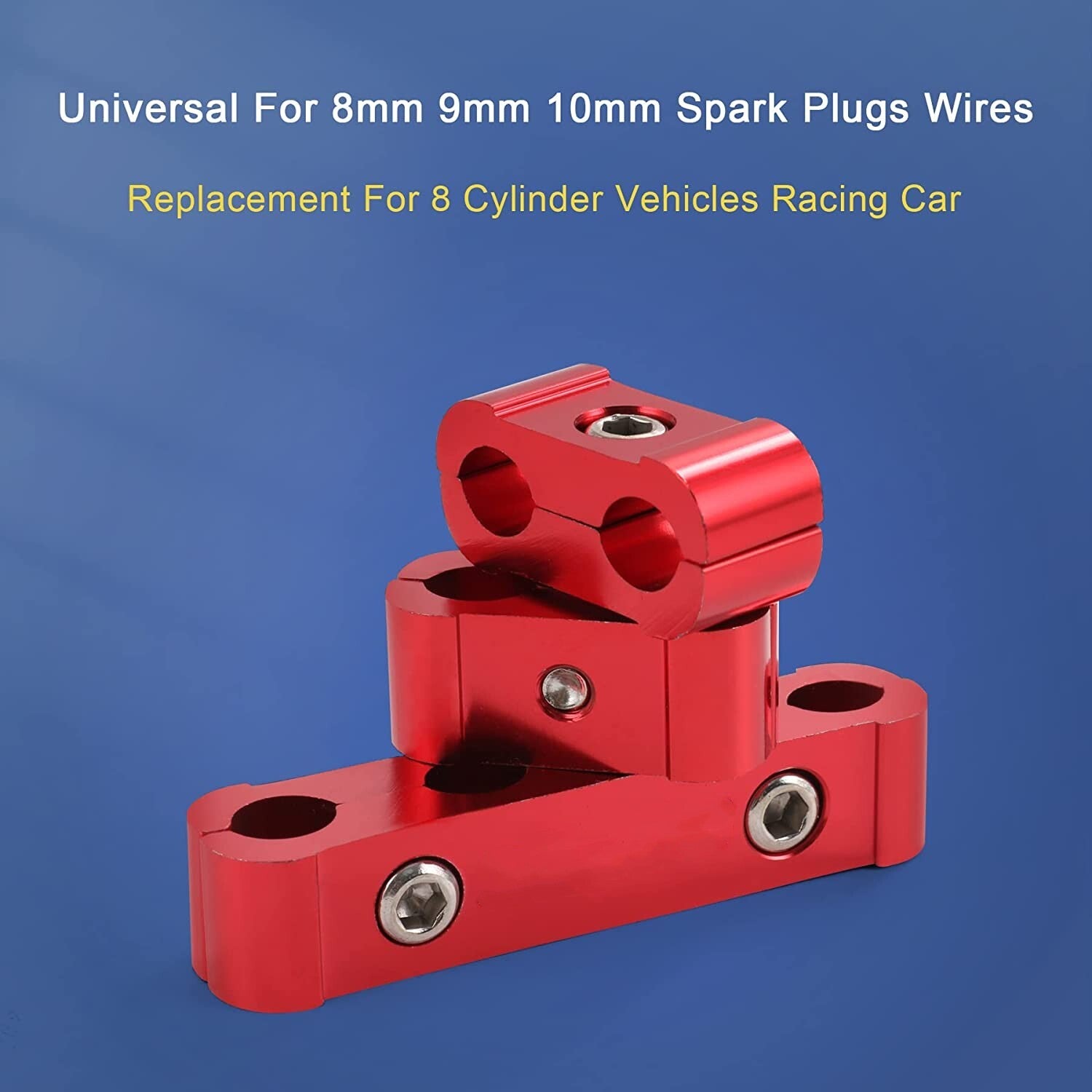 Engine Spark Plug Wire Separator Divider (8mm, 9mm, 10mm) - Red Spark Plug Wire Separator