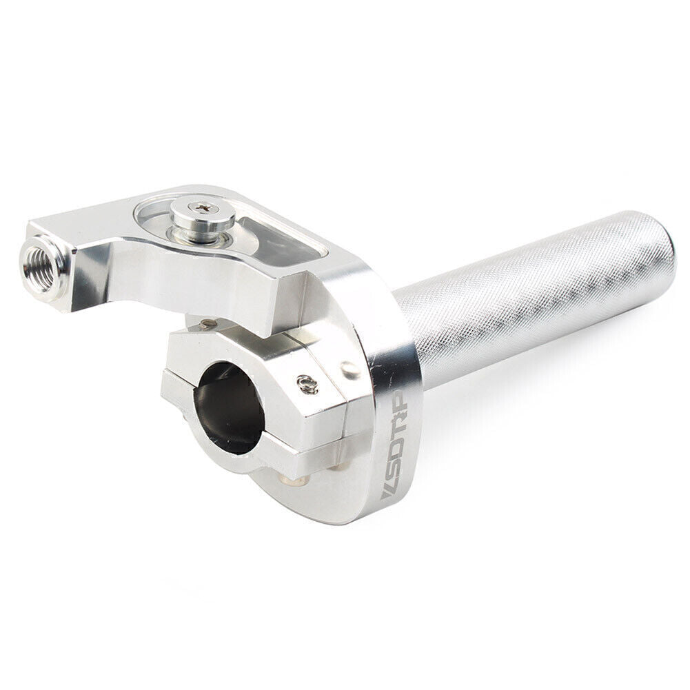 7/8inch CNC Motorcycle Handlebar Hand Grip Twist Throttle Accelerator Silver